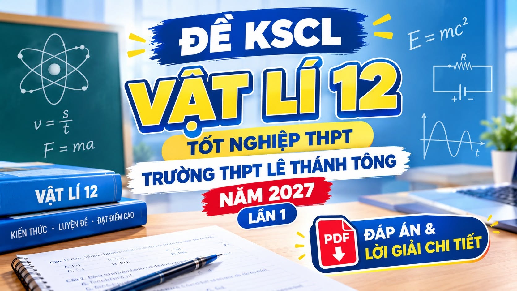 Đề KSCL Vật Lí tốt nghiệp trường THPT Lê Thánh Tông 2027 lần 1