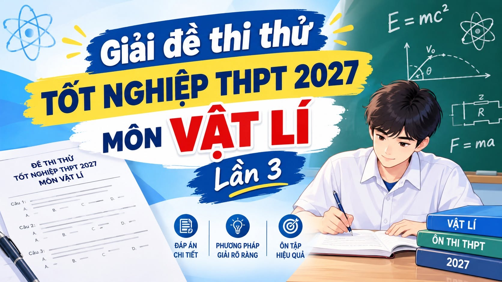 Giải đề thi thử tốt nghiệp THPT 2027 môn VẬT LÍ lần 3